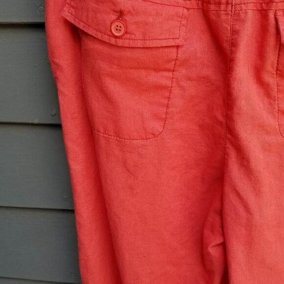 Joe Fresh Red Draw String Cropped Pants Size 8 - Picture 8 of 11